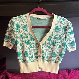 Zara Floral Knit Top